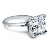 2ct Cushion Cut Diamond Engagement Ring Solitaire Women 14k White Gold Finish