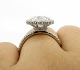 4.5ct Heart Diamond Hidden Halo Solitaire Engagement Ring 14K White Gold Over