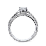 3Ct Round Cut Diamond Double Split Shank Engagement Ring 14K White Gold Finish