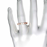 Flush Set Stackable Wedding Band 0.15ct Round Cut Diamond 14k Rose Gold Finish