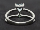 1.4ct Engagement Ring Heart Cut Blue Aquamarine Split Shank 14k WhiteGold Finish