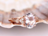 1.2ct Oval Cut Peach Morganite Solitaire Engagement Ring 14k Rose Gold Finish