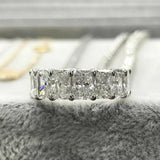 7Ct Radiant Cut Diamond Women Wedding Band 14K White Gold Finish Full Eternity