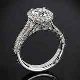 4Ct Round Cut Diamond Split Band Exquisite Engagement Ring 14K White Gold Finish