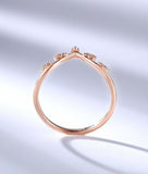 0.7ct Round Cut Diamond Wedding Band Leaf Petals Minimalist 14k Rose Gold Finish