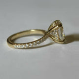 2.5ct Oval Cut Diamond Gatsby Solitaire Engagement Ring 14k Yellow Gold Finish