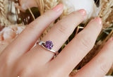 1ct Round Purple Amethyst Engagement Ring 14k White Gold Finish Unique Solitaire