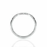 1Ct Round Cut Diamond V Shaped Petite Curved Wedding Band 14K White Gold Finish