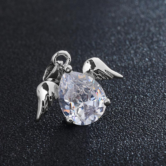 1.5Ct Pear Cut Diamond Angel Fairy Wing Pendant 14K White Gold Finish NO CHAIN