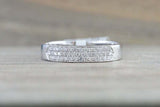 1.7ct Round Cut Diamond Wedding Ring Band 14k WhiteGold Finish Three Row Cluster