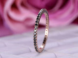 1.2ct Round Cut Diamond Wedding Ring Band Full Eternity 14k Rose Gold Finish