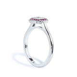 2ct Princess Cut Diamond Engagement Ring Pink Sapphire Halo 14k White Gold Over