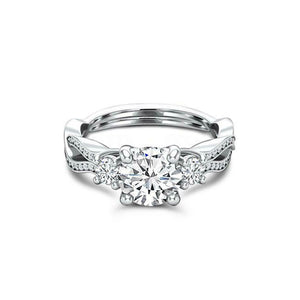 Trilogy Twist Split Band Engagement Ring 2ct Round Diamond 14k White Gold Finish