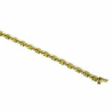 16ct Oval Cut Green Peridot Diamond Women Tennis Bracelet 14k Yellow Gold Finish