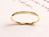 Thin Minimalist Wedding Band 0.5ct Round Cut VVS1D Diamond 14k Rose Gold Finish