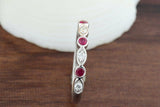 2ct Round Pink Ruby Marquise Shape Eternity Wedding Band Ring 14k WhiteGold Over