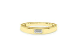 Solitaire Women Engagement Ring 0.4ct Baguette Cut Diamond 14k YellowGold Finish