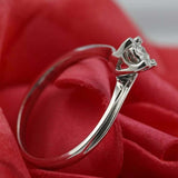 0.5ct Round Cut Diamond Heart Prong Swirl Solitaire Ring 14k White Gold Finish