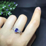 1ct Oval Cut Blue Tanzanite Engagement Ring Halo 14k WhiteGold Over Round Accent