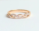 0.7ct Wedding Ring Band Round Cut Diamond Infinity Design 14k Rose Gold Finish