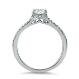 1ct Round Cut Diamond Engagement Ring Fancy Accent Solitaire 14k White Gold Over