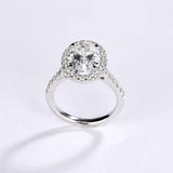 Halo Solitaire with Accent Engagement Ring 2.5ct Oval Diamond 14k WhiteGold Over