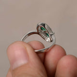 2ct Pear Cut Green Emerald Swirl Unique Engagement Ring 14k White Gold Finish