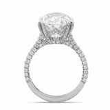 5Ct Oval Cut Diamond Solitaire Engagement Ring 14K White Gold Over Round Accents