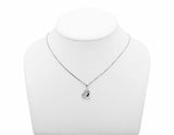 0.3ct Round Cut Diamond Pendant Tilted Double Heart One Row 14k White Gold Over