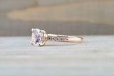 1.3ct Round Cut Morganite Engagement Ring 14k Rose Gold Finish Diamond Accents