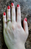 1.2ct Engagement Ring Heart Cut Green Peridot Swirl Twist 14k White Gold Finish