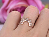 1ct Round Cut VVS1D Diamond Engagement Ring Princess Crown 14k Rose Gold Finish