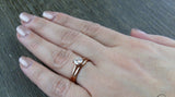 0.6ct Cushion Diamond Engagement Ring 14k Rose Gold Finish Plain Curvy Band Set