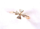 1ct Engagement Ring Trillion Cut Diamond Celtic Cross 14k Rose Gold Finish