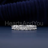 1ct Radiant Simulated Diamond Full Eternity Wedding Band 14k White Gold Plated