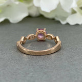 1ct Round Cut Pink Sapphire Accents Solitaire Engagement Ring 14k Rose Gold Over