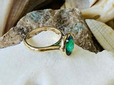 2ct Engagement Ring Oval Green Emerald Bezel Set Solitaire 14k Yellow Gold Over