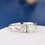 1.2ct Round Cut Diamond Engagement Ring 14k White Gold Finish Infinity Solitaire