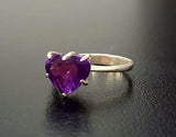 1.5ct Engagement Ring Heart Cut Purple Amethyst Solitaire 14k White Gold Finish