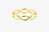 Infinity Anniversary Wedding Band 14k Yellow Gold Finish