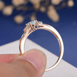 1ct Oval Blue Aquamarine Engagement Ring 14k Rose Gold Finish Infinity Solitaire