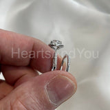 1.6ct Heart Cut Simulated Diamond Wedding Bridal Ring Halo 14k White Gold Plated