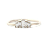 0.5ct Baguette Cut Diamond Engagement Ring 14k Yellow Gold Finish Art Deco Crown