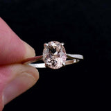 1.7ct Oval Cut Peach Morganite Engagement Ring Solitaire 14k Rose Gold Finish