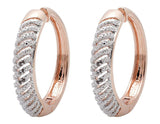 0.15ct Round Cut VVS1D Diamond Elegant Hoop Earrings Women 14k Rose Gold Finish