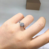 1ct Round Cut Moissanite Heart Prong Solitaire Women Ring 14k White Gold Plated