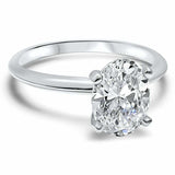 2.2ct Oval Cut Diamond Engagement Ring Solitaire Promise 14k White Gold Finish