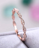 2Ct Round Cut Diamond Minimalist Full Eternity Wedding Band 14K Rose Gold Finish