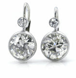 2ct Round Cut Diamond Unique Vintage Filigree Drop Earring 14k White Gold Finish