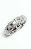 4Ct Baguette Diamond Milgrain Eternity Vintage Wedding Band 14K White Gold Over